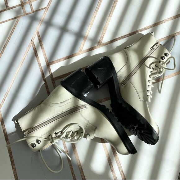 SEYCHELLES Irresistible Combat Boot Off-White and Black - Picture 6 of 11